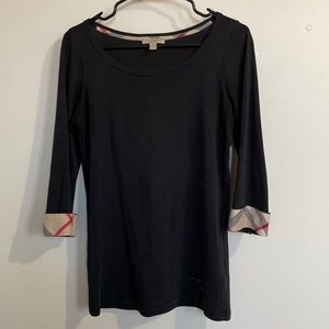 Burberry Black Quarter Sleeve Top